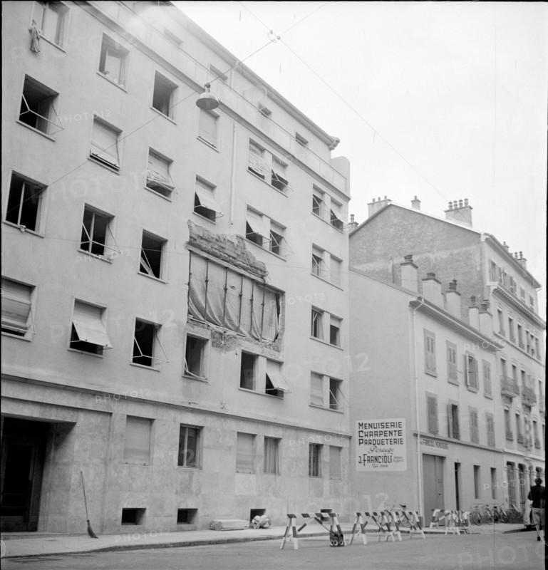 House front after gas explosion, Geneva 1953.