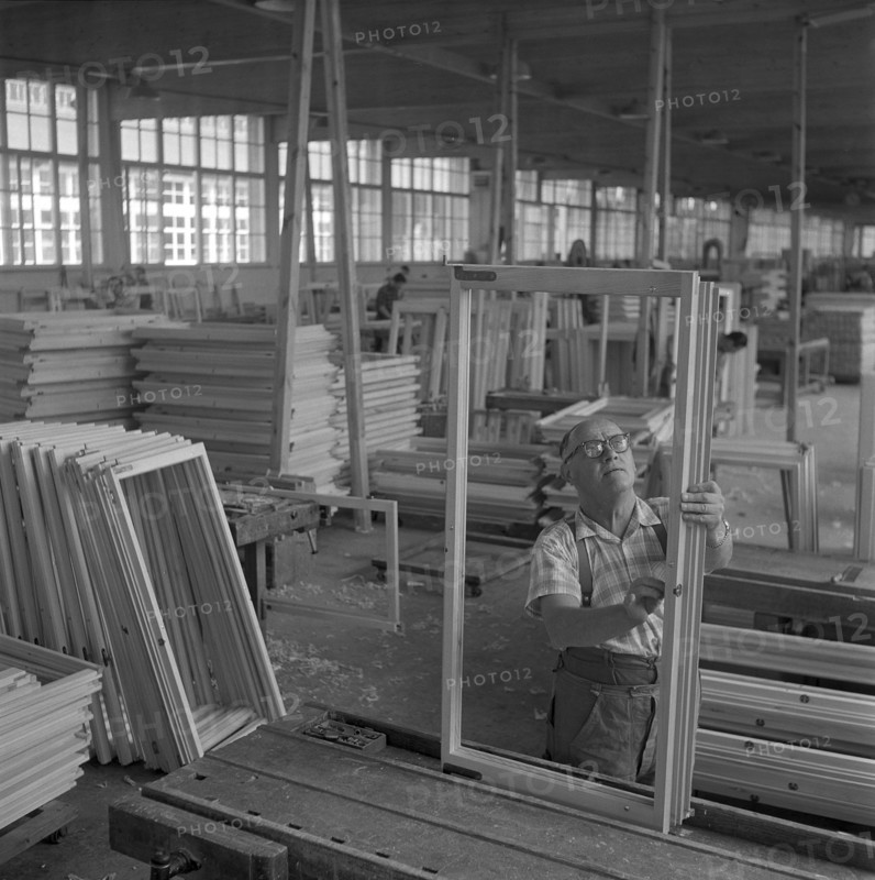 Production of window frames, 1959.