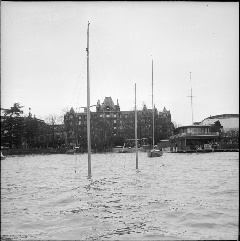 Zurich, heavy storm brought ships to sink; 1962.