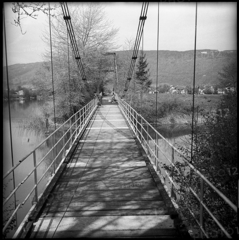 Nidau, renovated suspension bridge; 1960.