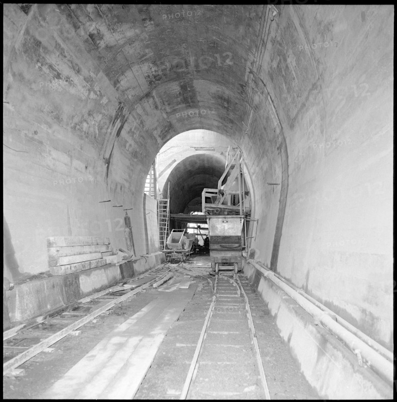 Railway Tunnel Construction near La Praille/Genf, 1957.