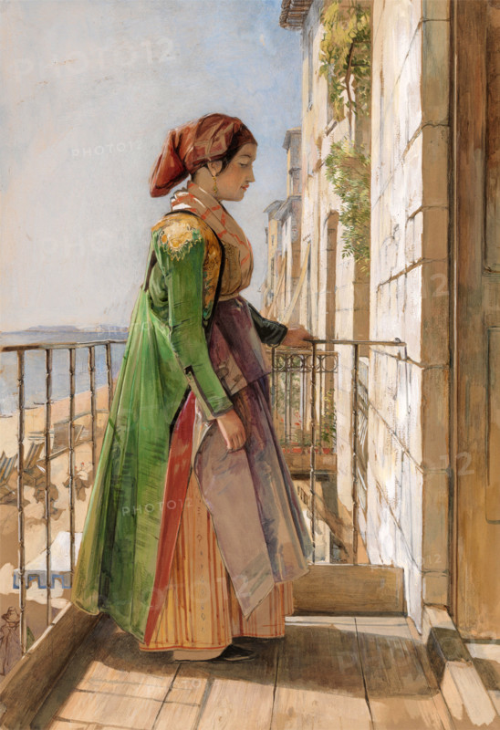 Greek Girl on a Balcony
