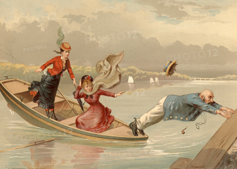 Humorous boat scene