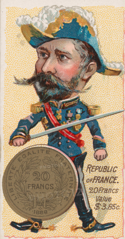 Coins from various countries with symbolic people