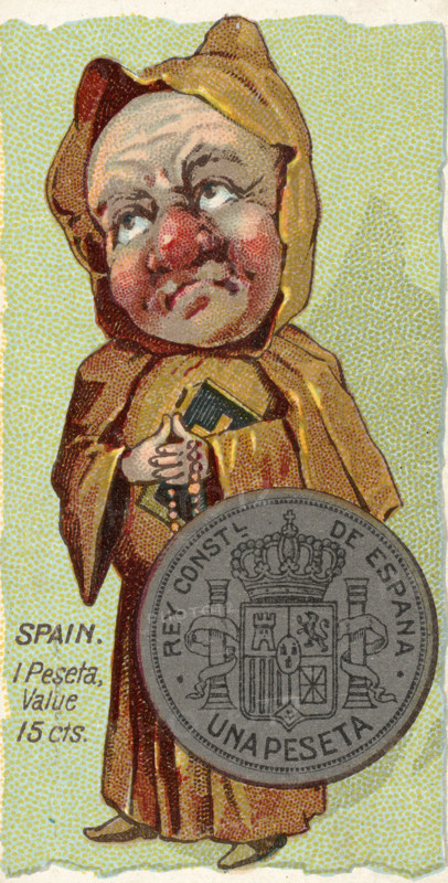 Coins from different countries with symbolic people