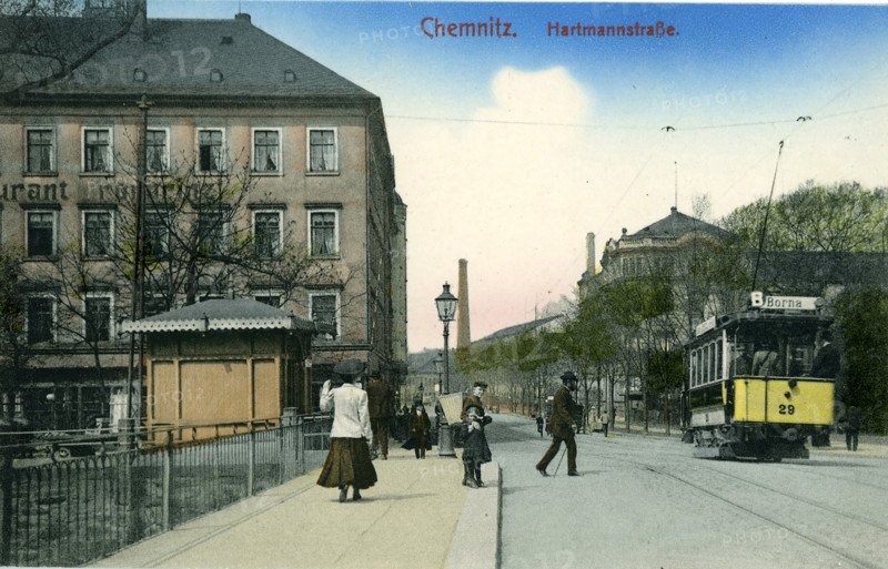Hartmannstrasse with the tram