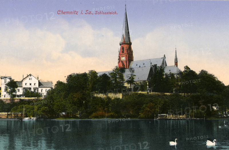The castle pond in Chemnitz in 1913