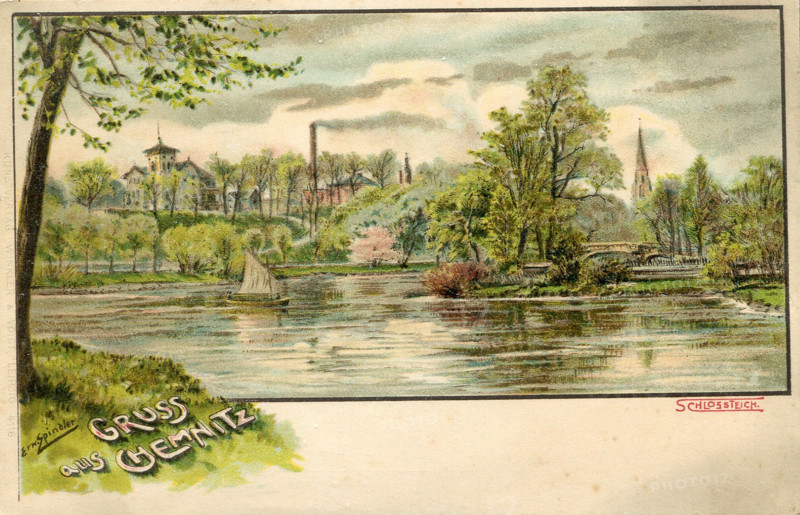 The castle pond in Chemnitz