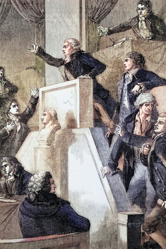 A meeting of the National Assembly. formed during the first phase of the French Revolution and dissolved on 30 September 1791. It was replaced by the Legislative Assembly. France. digital reproduction of a historical model
