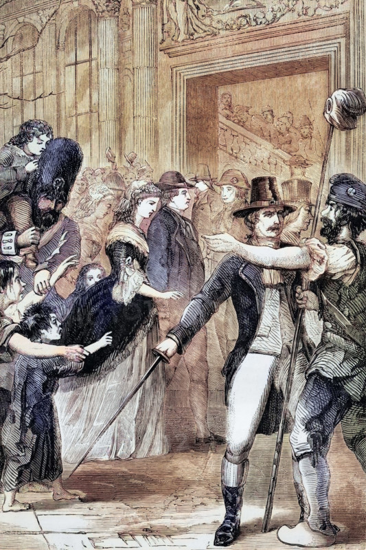 The French royal family is led to the National Assembly. August 1792. during the French Revolution. Paris. France. digital reproduction of a historical original