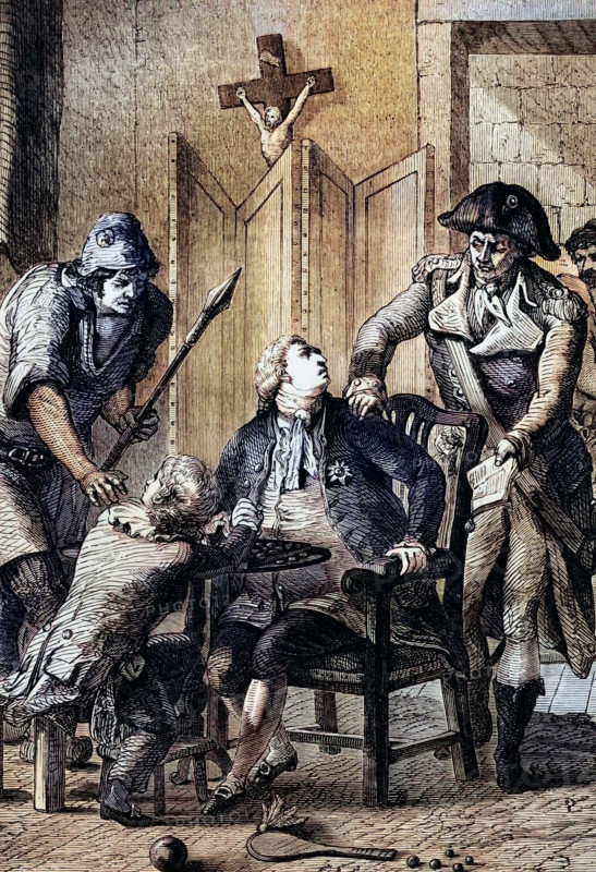 The forced separation of the Dauphin from his father Louis XVI in 1793 during the French Revolution. Paris. France. digital reproduction of a historical original