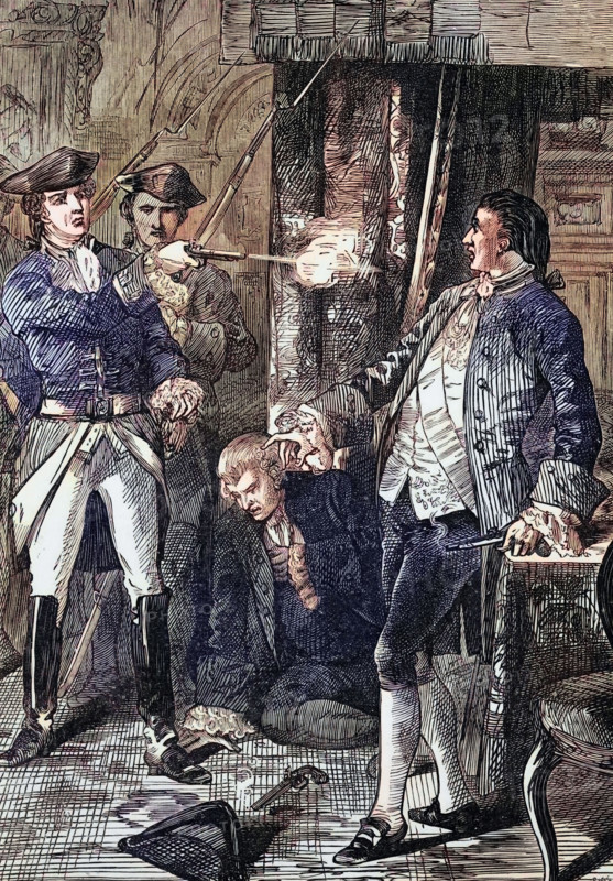 Lord Edward Fitzgerald. an Irish aristocrat and revolutionary. died of injuries sustained while resisting arrest. He was accused of high treason for his involvement in the 1798 United Irishmen uprising. He was buried the next day in the cemetery of St. Werburgh's Church in Dublin. Ireland. Digital reproduction of a historical original.