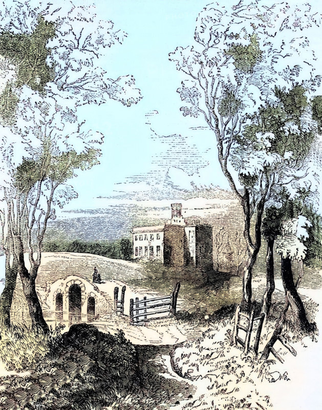 Dangan Castle in 1820. near Trim in County Meath. Ireland. the birthplace of Field Marshal Arthur Wellesley. 1st Duke of Wellington. digital reproduction of a historical original