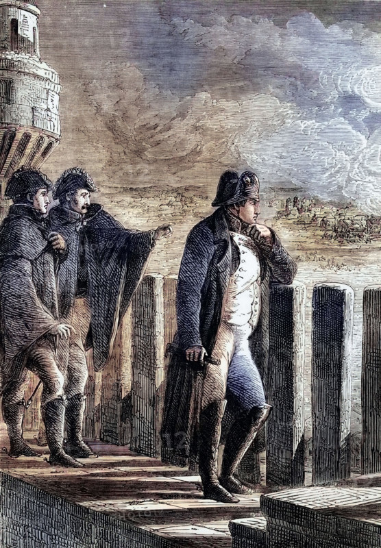 Napoleon I observes the fire of Moscow. which broke out on 14 September 1812. the day when Russian troops and inhabitants left the city and Napoleon's vanguard entered the city. digital reproduction of a historical original