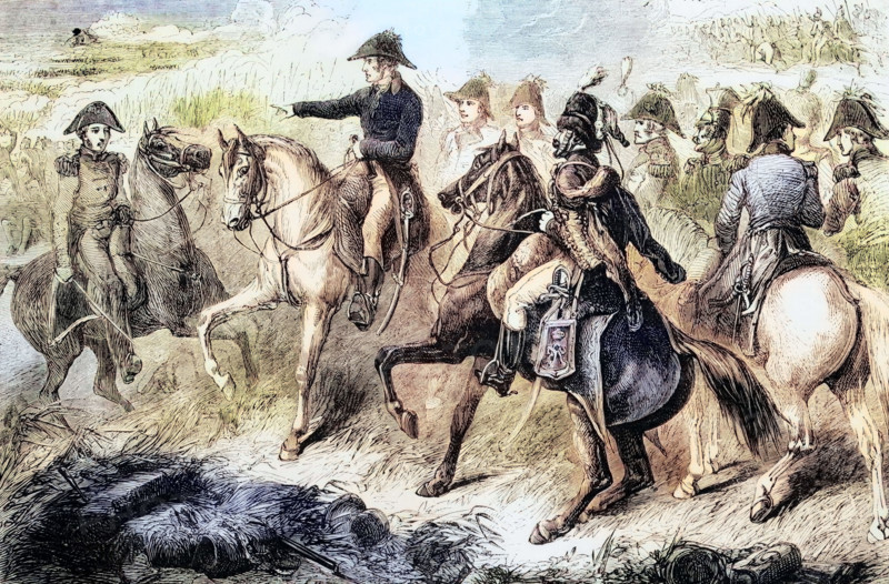 The Duke of Wellington during the Battle of Waterloo. which took place on Sunday. 18 June 1815. England. digital reproduction of a historical original