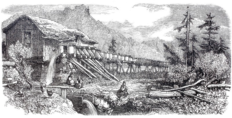 Sawmill in the Hollental valley in the Black Forest.