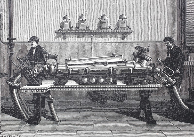 Pneumatic tube.