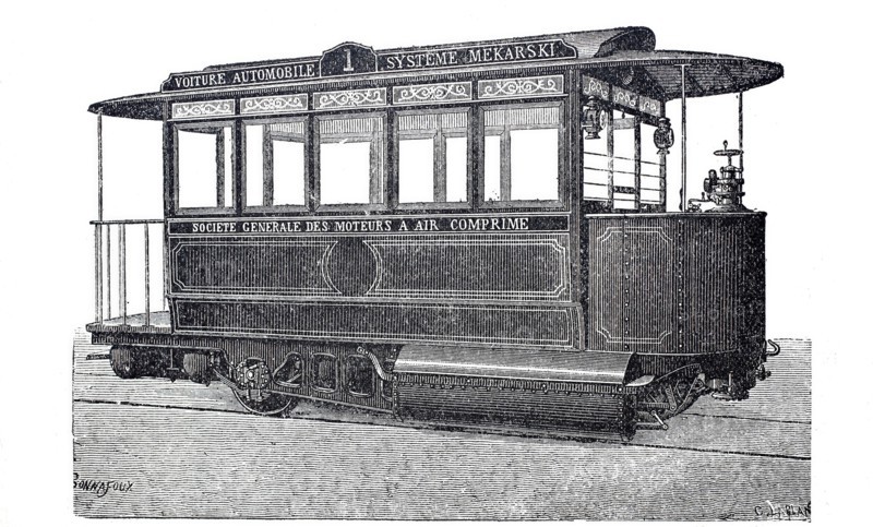 Tram car system Mekarski.