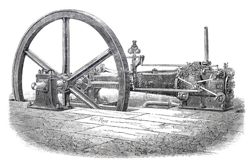 Steam engine.
