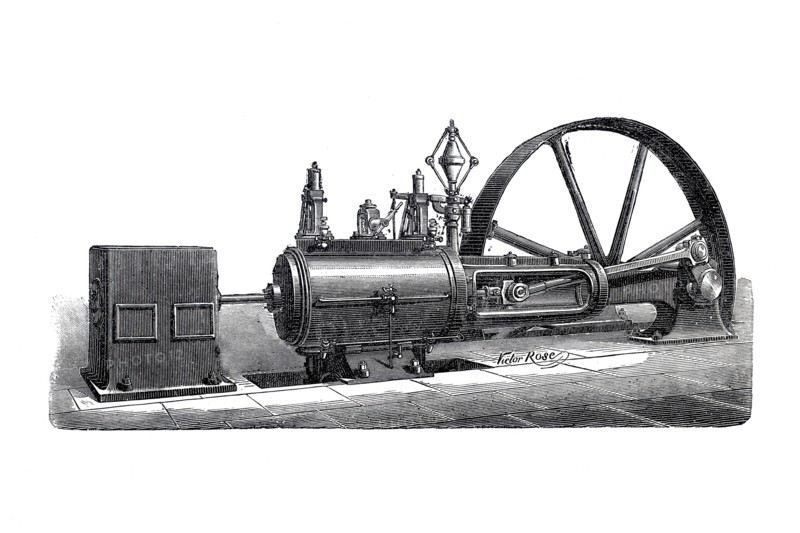 Steam engine.