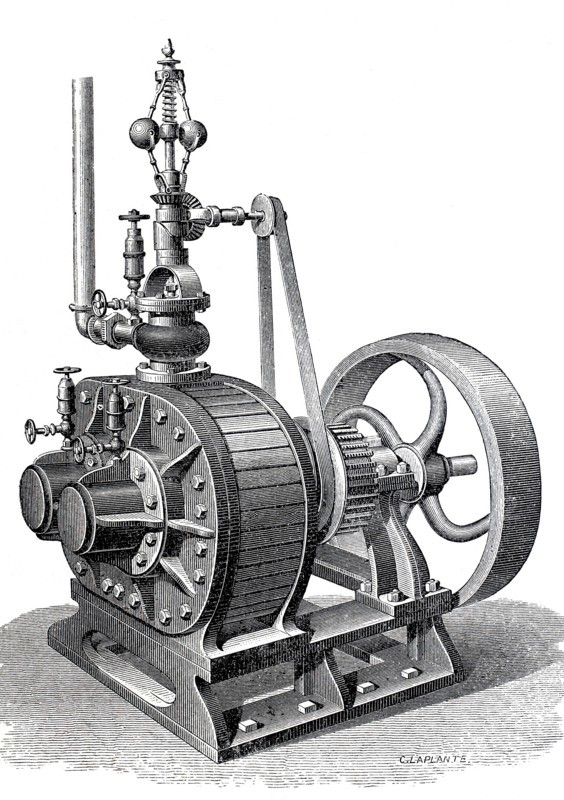 Steam engine.