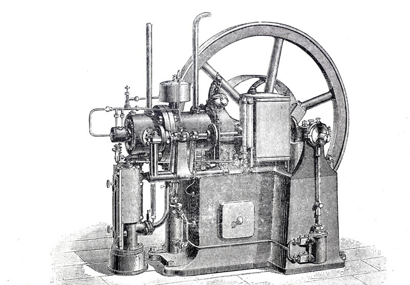 Steam engine.