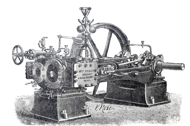 Steam engine.