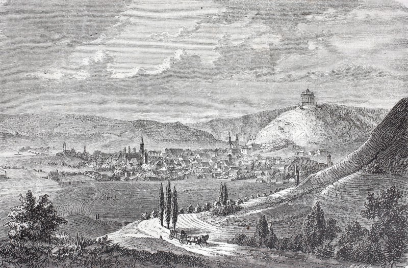 Liberation Hall and town of Kelheim.