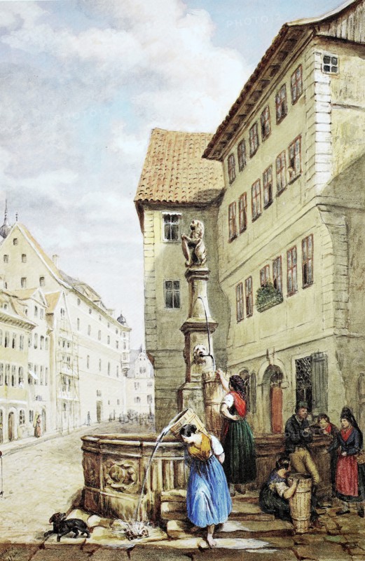 The Ketschengasse with fountain.