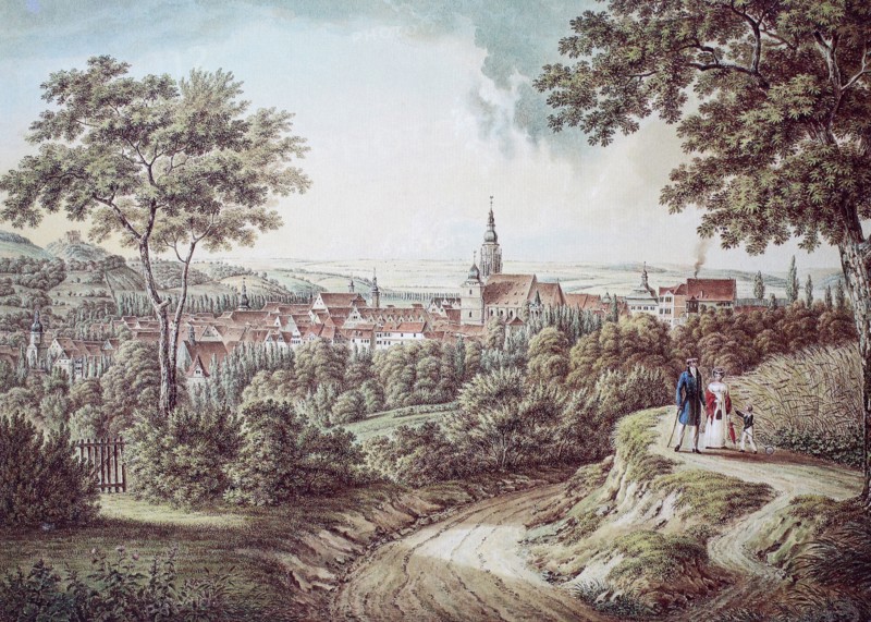 View of the city from the south.