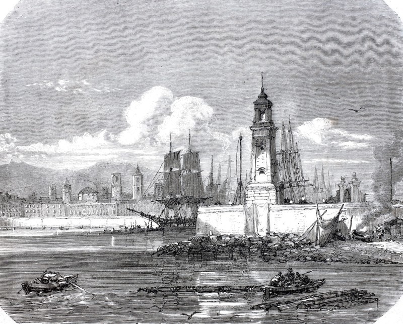 The lighthouse in the port of Barcelona.