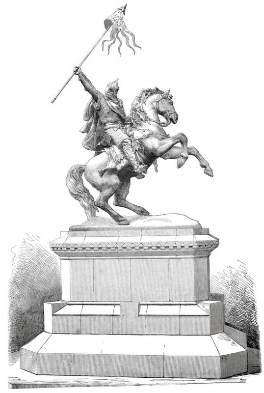 Equestrian statue of William the Conqueror.