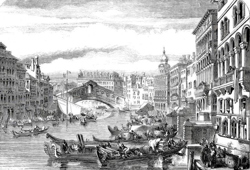 Canale Grande with the Rialto Bridge.