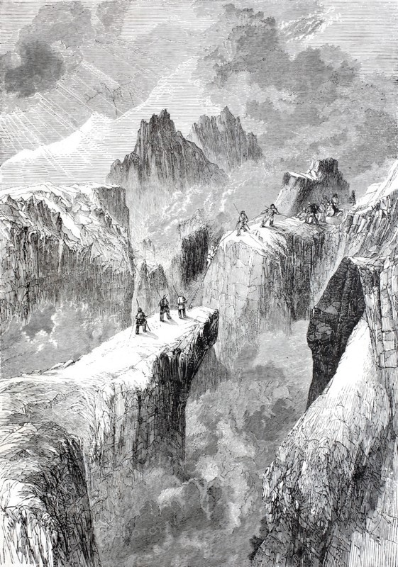 Mountaineers on Mont Blanc.