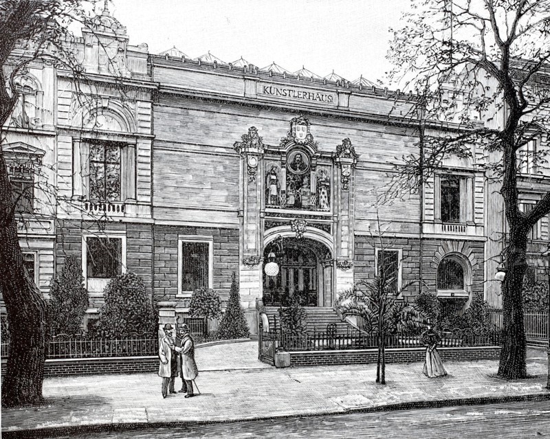 The front view of the Kunstlerhaus in Berlin.