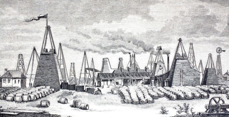 Petroleum wells in Oelheim.