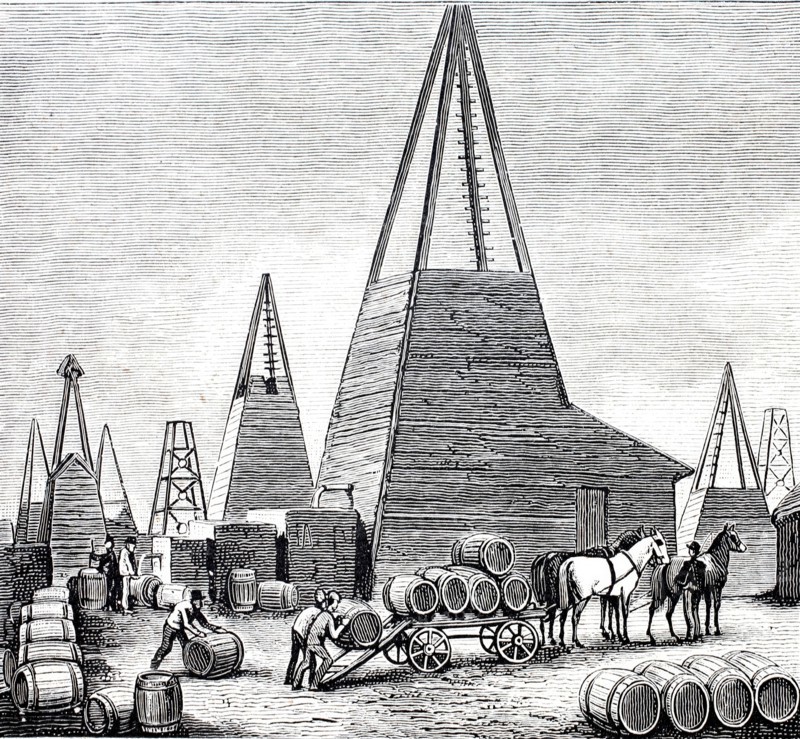 Petroleum wells in Oelheim.