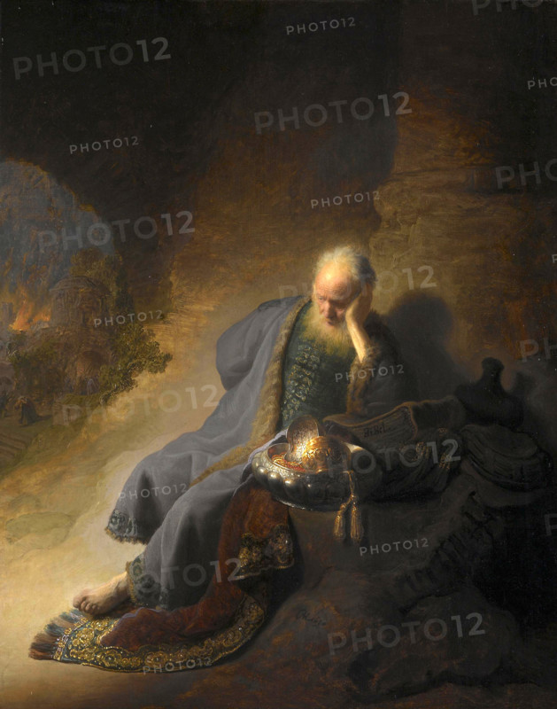 The Prophet Jeremiah laments the destruction of Jerusalem