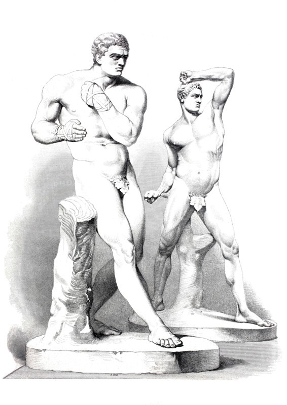The boxers represent Creugas and Damoxenus.