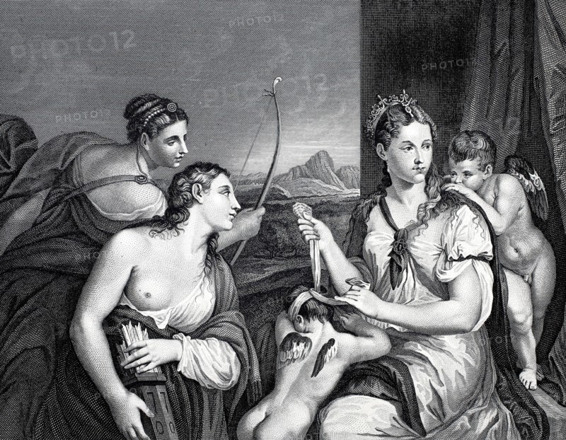 The Equipping of Cupid by Venus and the Graces.