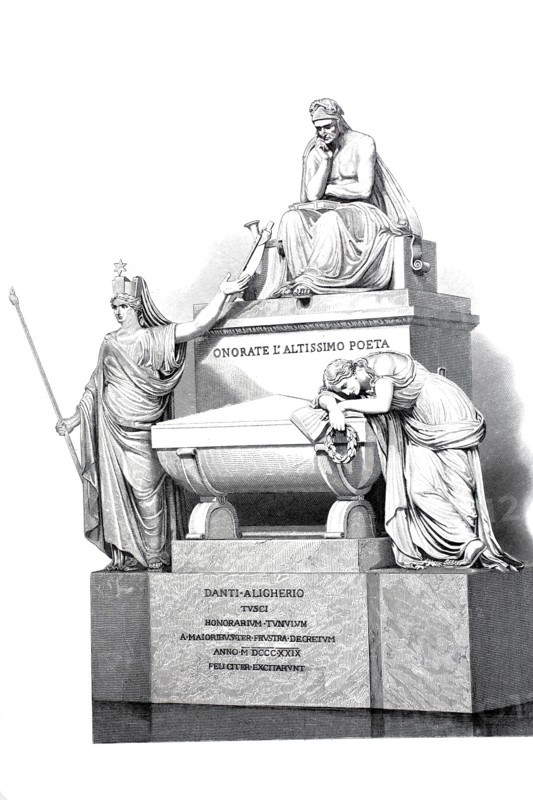 The tomb of Dante Aligherio in Santa Croce in Florence.