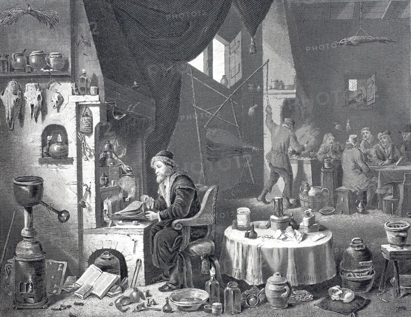 The Chemist in his Laboratory.