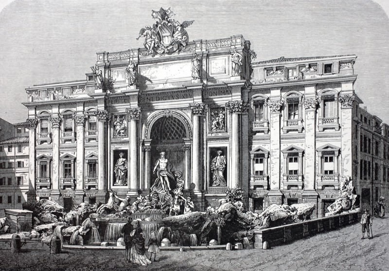 The Trevi Fountain.