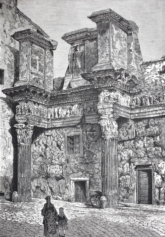 Ruins of the Temple of Minerva in Rome.