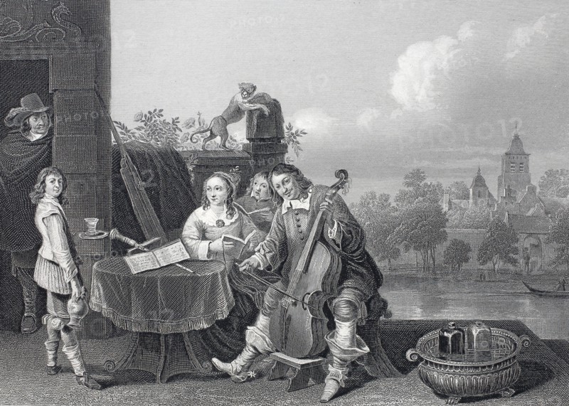 Teniers with his family with a cello.