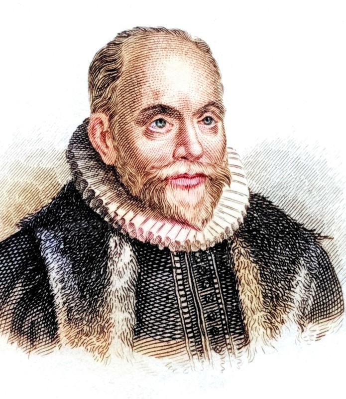 Jacob(us) Arminius. actually Harmensz (born 10 October 1560 in Oudewater. died 19 October 1609 in Leiden) was a Protestant theologian and professor in the Netherlands. from the book Crabbe's Historical Dictionary. 1825. Historical. colored. digitally restored reproduction from an original from the 19th century