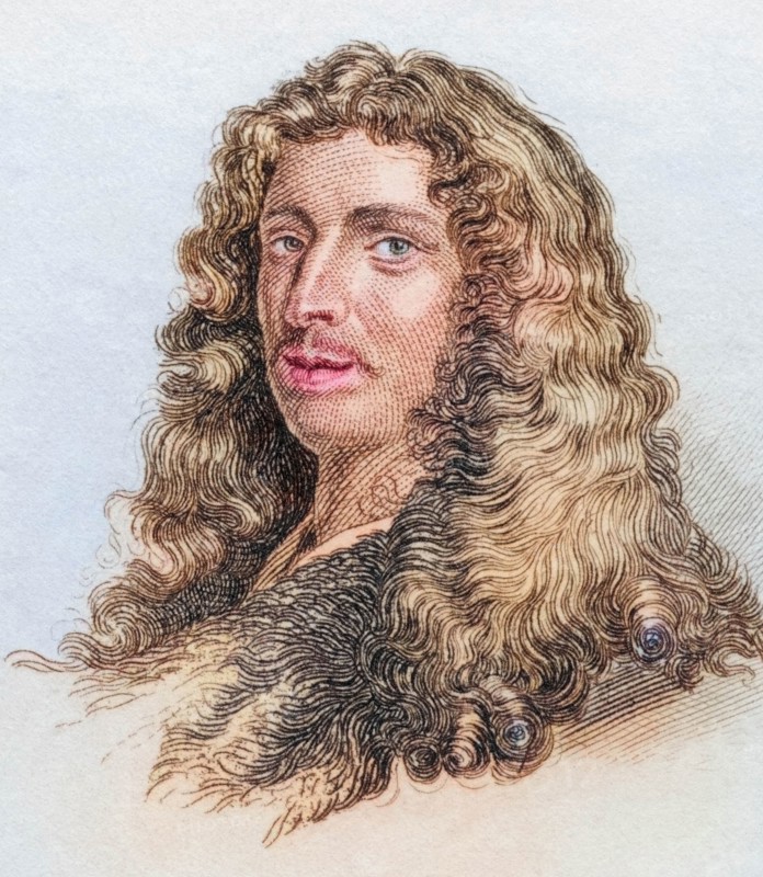 Charles Patin (born 23 February 1633 in Paris. died 10 October 1693) was a French physician and numismatist. from the book Crabbe's Historical Dictionary. 1825. Historical. colored. digitally restored reproduction from an original from the 19th century