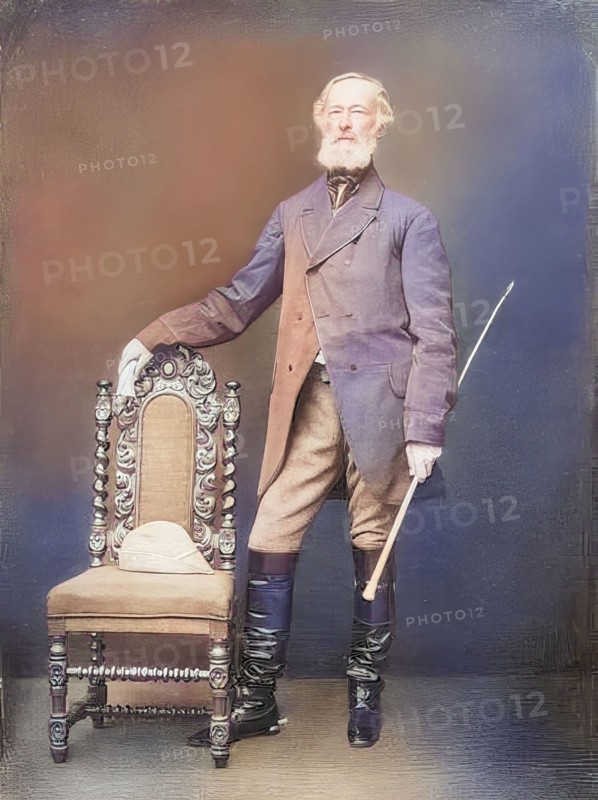 Alfred Krupp. Alfried Felix Alwyn Krupp (born April 26. 1812 in Essen. died July 14. 1887 in Essen) was a German industrialist and inventor. here in riding costume. historical. digitally restored reproduction from a 19th-century original