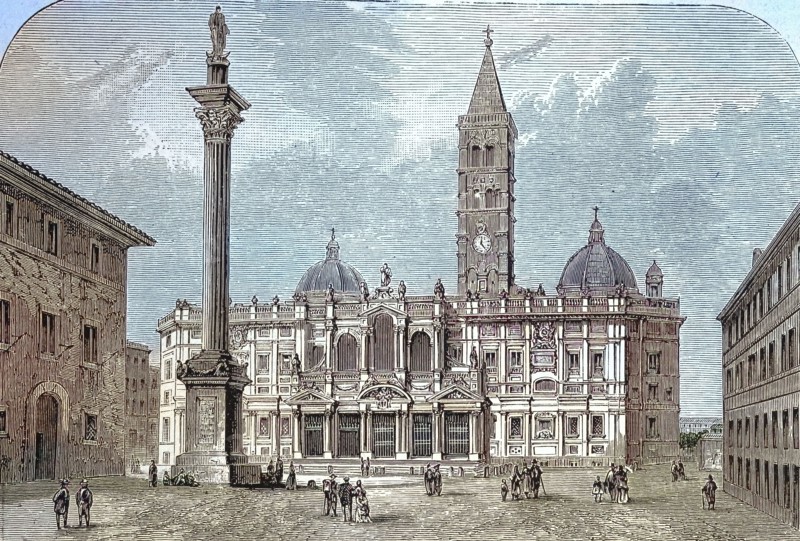 Santa Maria Maggiore. Basilica Sanctae Mariae Maioris. also Santa Maria della Neve. Our Lady of the Snows. one of the four papal basilicas of Rome with the rank of a major basilica and one of the seven pilgrimage churches. Rome. Italy. digitally restored reproduction of an old original. historic. exact date unknown