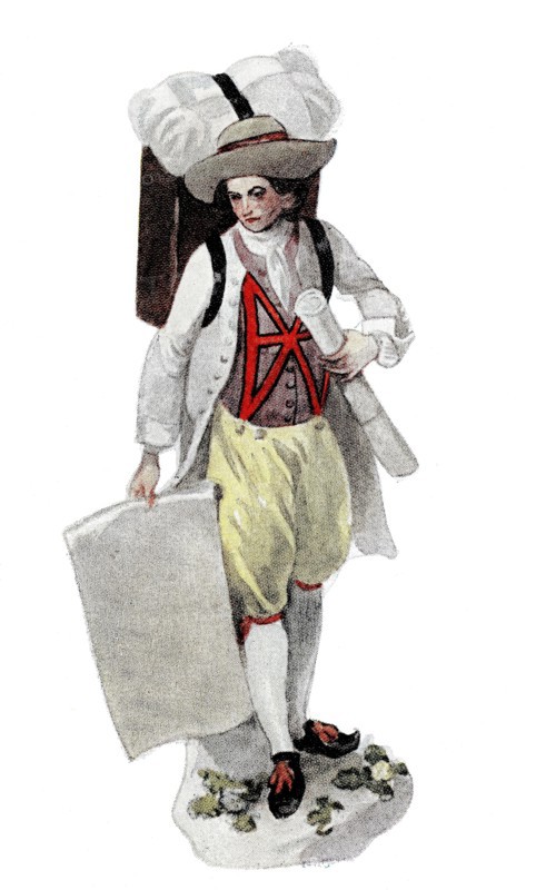 Costumes based on porcelain figures in Germany and Austria. Rococo. Meissen. 1750. Historical. authentic. digitally restored reproduction from a 19th-century model
